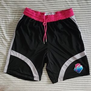 Pink Dolphin Black and Pink Basketball Shorts